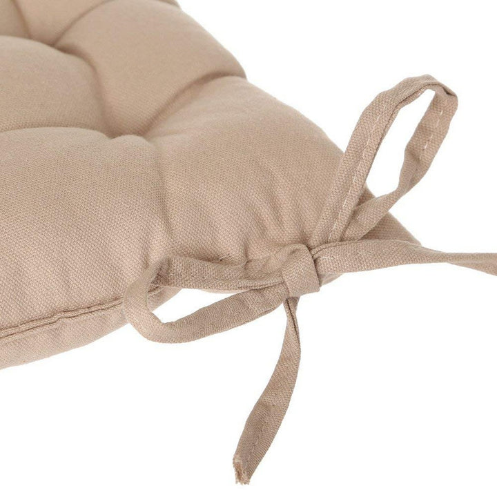 Beige Stuhl Kissen mit Bindebändern, Atmosphera, 38x38 cm, für bequemes Sitzen.