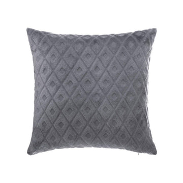 Dunkelgraues Kissen mit Diamantmuster, 40x40 cm. Dekoratives Wohnaccessoire.