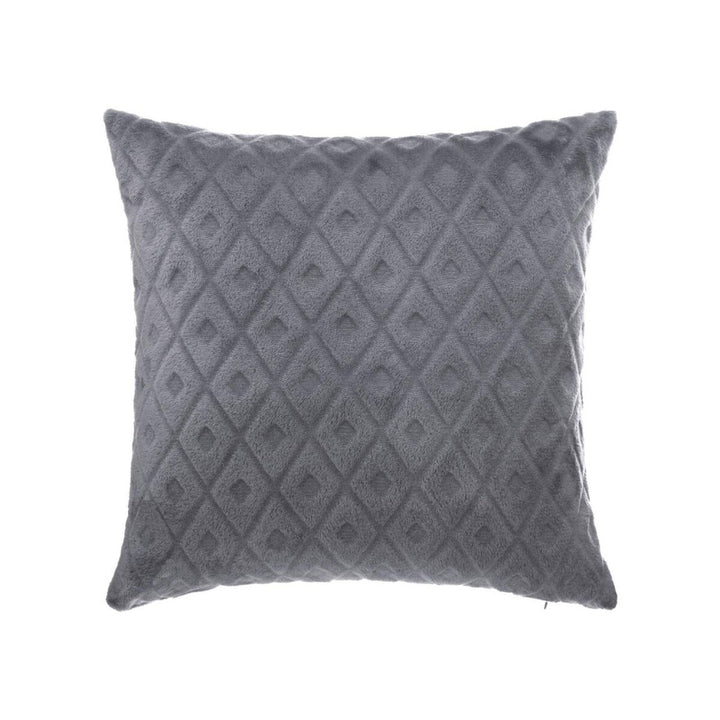 Dunkelgraues Kissen mit Diamantmuster, 40x40 cm. Dekoratives Wohnaccessoire.