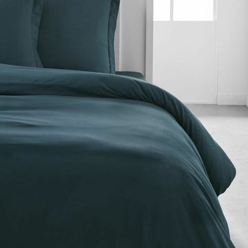 Blau-Türkiser Bettdeckenbezug Essential aus Baumwolle, 240x260 cm. Schlafzimmer-Textilien.