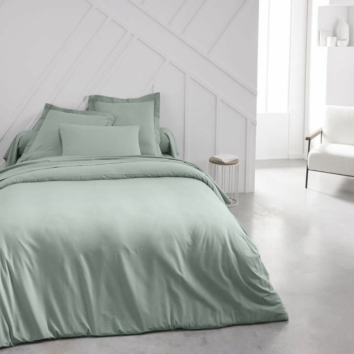 Hellgrüner Bettdeckenbezug 240 x 260 cm. Schlafzimmer-Textilien mit passenden Kissenbezügen.