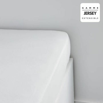 Weißes Jersey Bettlaken 140 x 190 cm für ein komfortables und passgenaues Schlaferlebnis.