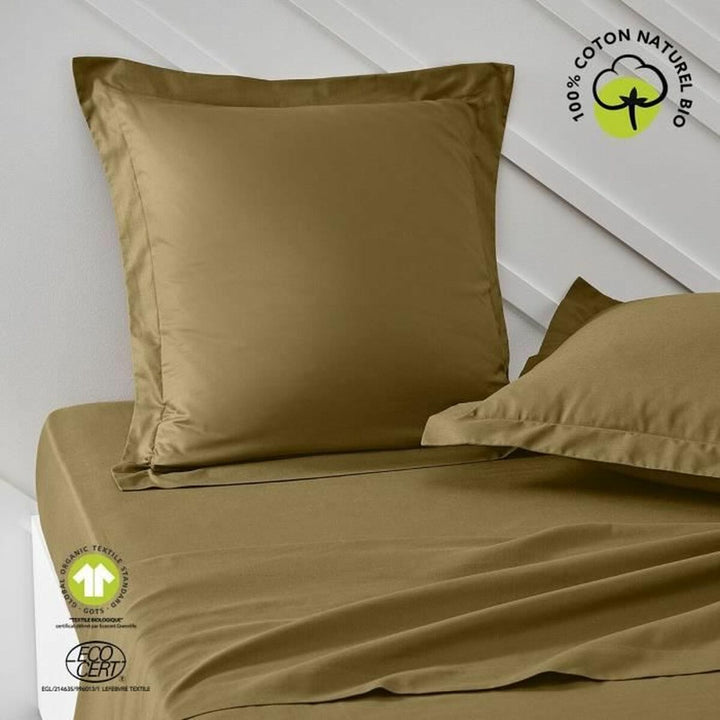 Senffarbener Kissenbezug 63x63 cm aus 100% Bio-Baumwolle. Einfarbiges, elegantes Design.