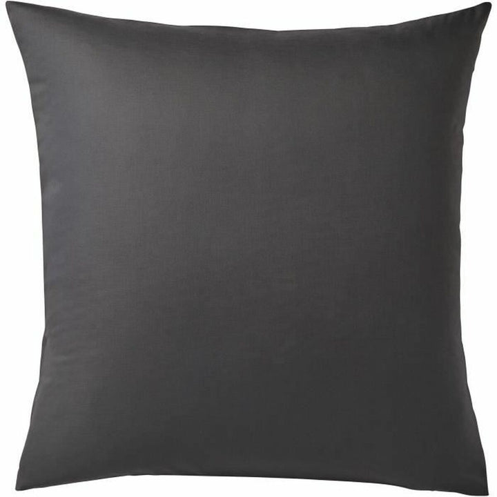 Anthrazitfarbener Kissenbezug 65x65 cm. Quadratischer Kissenbezug mit glattem Stoff.