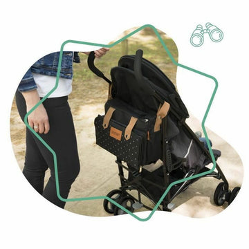 Badabulle Wickeltasche mit Punkten am Kinderwagen - homely Family Shop