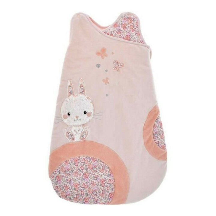 Rosa Domiva Lapinou Schlafsack, 70 cm, mit Hasen-Applikation und Blumenmuster für Babys (0-6 Monate).