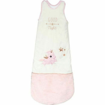 Domiva Jolly Schlafsack mit Einhorn-Motiv. Weißer Schlafsack mit rosa Details für Babys.