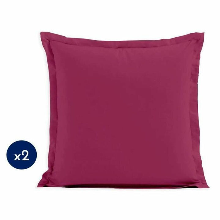 Magenta Kissenbezug Set (2 Stück) mit schlichtem Design und flacher Kante.