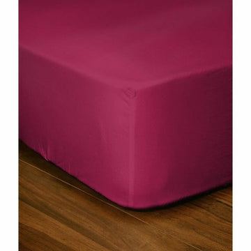 Rosa Spannbetttuch 160 x 200 cm. Glatte Textur und tiefe Taschen.