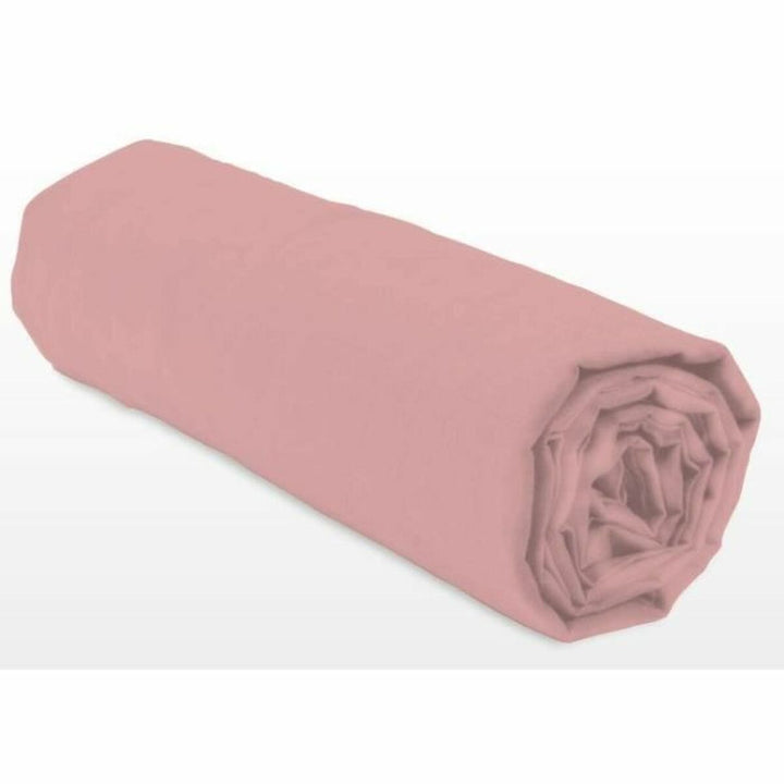 Gerolltes rosa Spannbetttuch, Lovely Home LH71626, Textur sichtbar.