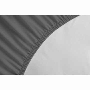 Anthrazitfarbenes Spannbetttuch mit elastischen Kanten für Matratzen in 90x190 cm.
