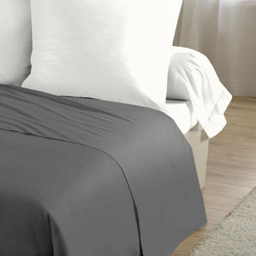 Graues King-Size Bettlaken HOME LINGE PASSION. Glatte Textur und hochwertige Bettwäsche.