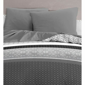 Graue HOME LINGE PASSION Kissenbezüge (2 Stück) mit geometrischem Muster.