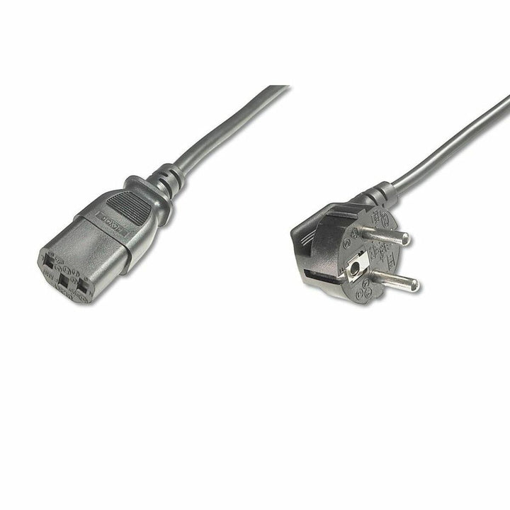 Graues Assmann AK-440100-018-S Kabel mit CEE 7/7 Stecker und C13 Anschluss.