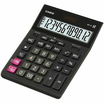 Schwarzer Casio GR-12C Rechner mit großem Display und Tasten - homely Family Shop
