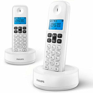 Philips D1612W/34, schnurloses Telefon in Weiß mit blauer Anzeige - homely Family Shop