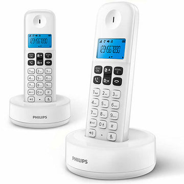 Philips D1612W/34, schnurloses Telefon in Weiß mit blauer Anzeige - homely Family Shop