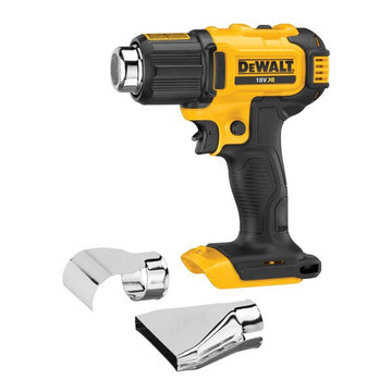 Dewalt DCE530N-XJ Heißluftpistole mit Düsenaufsätzen. Gelb und Schwarz, kabellos, 530 °C.