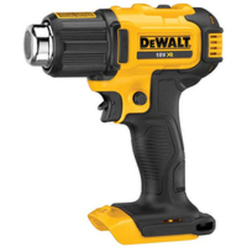 Gelbe Dewalt DCE530N-XJ Heißluftpistole mit schwarzem Griff. Ideal für Heimwerkerarbeiten.