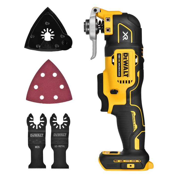 Dewalt DCS356N-XJ Multifunktionswerkzeug mit verschiedenen Aufsätzen. Kabelloses oszillierendes Werkzeug.