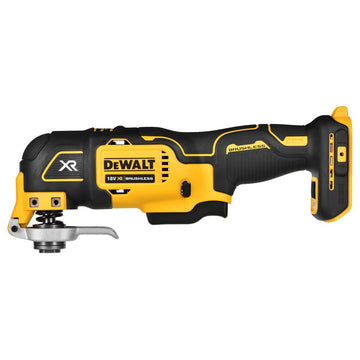 Dewalt DCS356N-XJ Multifunktionswerkzeug mit bürstenlosem Motor und verstellbarem Schneidkopf.
