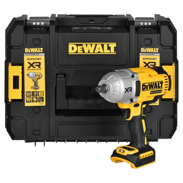 Gelber Dewalt DCF900NT-XJ Schlagschrauber mit 1396 Nm Drehmoment und schwarzem Werkzeugkoffer.