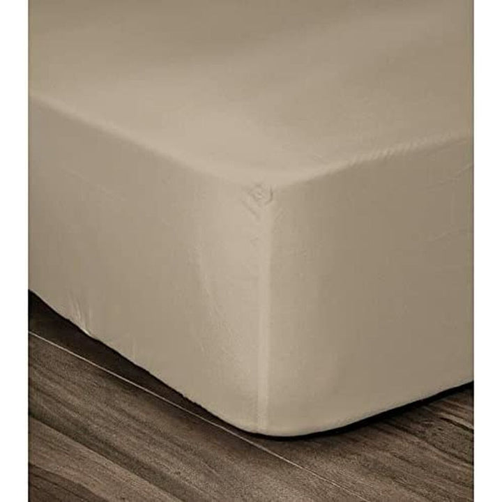 Beiges Spannbettlaken Lovely Home für Einzelbett 90x190. Weiches Material.