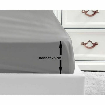 Hellgraues Spannbetttuch Lovely Home für Doppelbett mit 25cm Bonnet.