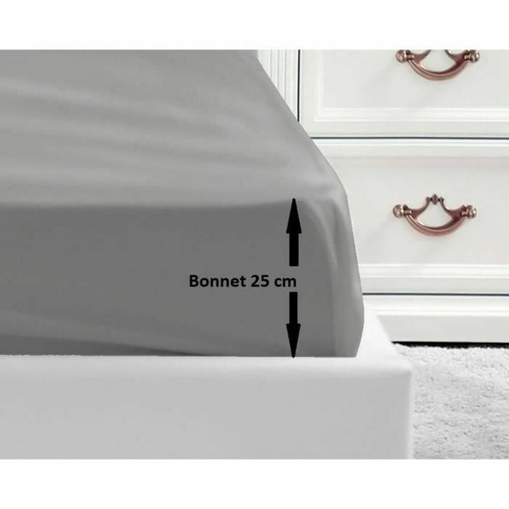 Hellgraues Spannbetttuch Lovely Home für Doppelbett mit 25cm Bonnet.