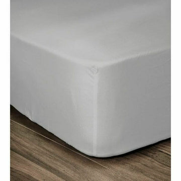 Hellgraues Spannbetttuch Lovely Home für Einzelbett 90x190 mit glatter Textur.