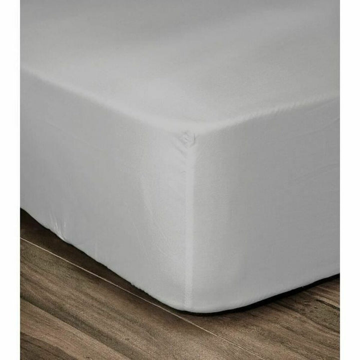 Hellgraues Spannbetttuch Lovely Home für Einzelbett 90x190 mit glatter Textur.
