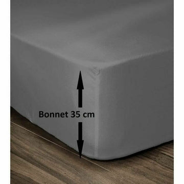 Dunkelgraues Spannbettlaken Lovely Home mit 35 cm Bonnet für Doppelbett.