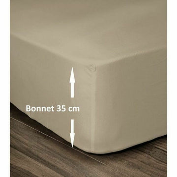 Beige Spannbettlaken Lovely Home für Doppelbett 140x190 mit 35cm Bonnet.