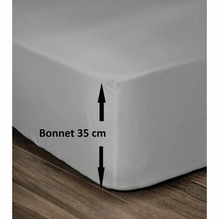 Hellgraues Spannbettlaken Doppelbett 160x200 mit 35cm Bonnet.