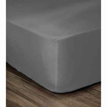 Dunkelgraues Doppelbett Bettlaken 160x200 cm von Lovely Home. Glatte, faltenfreie Oberfläche.