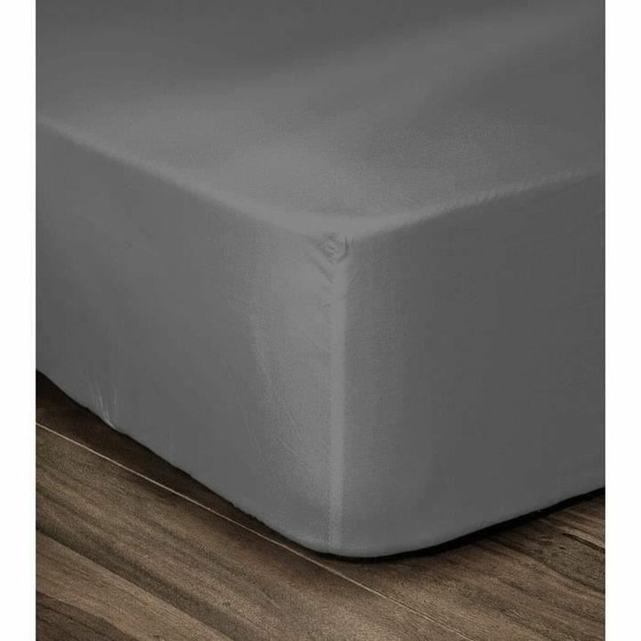 Dunkelgraues Doppelbett Bettlaken 160x200 cm von Lovely Home. Glatte, faltenfreie Oberfläche.
