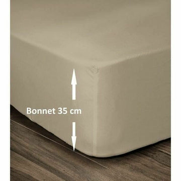Beige Lovely Home Bettlaken 160 x 200 cm mit 35 cm Bonnet für dicke Matratzen.