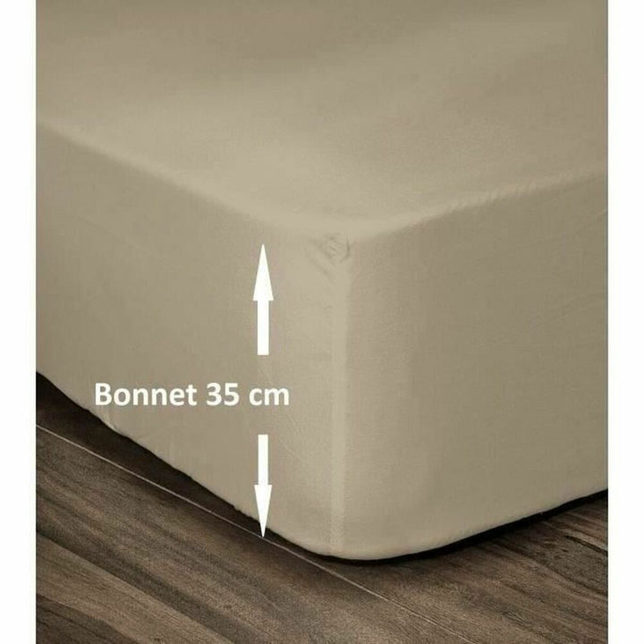 Beige Lovely Home Bettlaken 160 x 200 cm mit 35 cm Bonnet für dicke Matratzen.