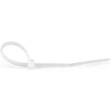 Weißer Nylon Kabelbinder mit geriffelter Textur für vielseitigen Einsatz.