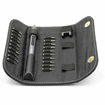 Startech CTK20PCEDRIVE Set mit 20 elektrischen Schraubenzieher-Bits in dunkler Aufbewahrungstasche.