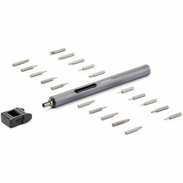 Startech CTK20PCEDRIVE Elektrischer Schraubenzieher mit 20 Bits, grau. Werkzeug.