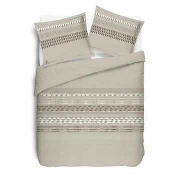Beiger Bettdeckenbezug Anthony mit Streifenmuster. Elegantes Design für Ihr Schlafzimmer.