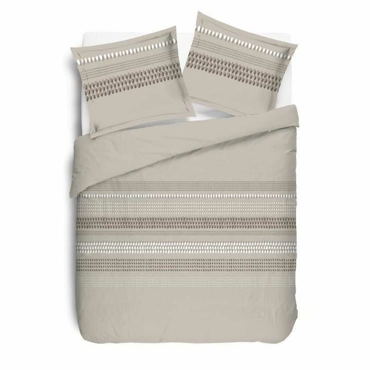 Beiger Bettdeckenbezug Anthony mit Streifenmuster. Elegantes Design für Ihr Schlafzimmer.