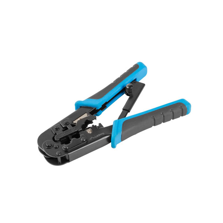 Lanberg NT-0201 Crimpzange: Schwarz-blaue Griffe und Metallkopf für RJ45 Netzwerkstecker.