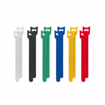 Lanberg Klett Kabelbinder in Weiß, Schwarz, Grün, Blau, Gelb und Rot.