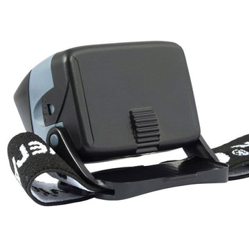 Schwarze EverActive HL150 Stirnlampe mit verstellbarem Stirnband und 150 Lumen Lichtleistung.
