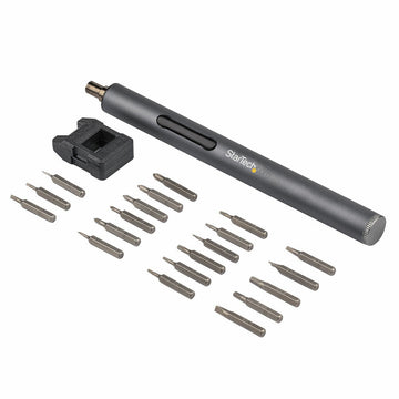 Startech CTK20PCEDRIVE elektrischer Schraubenzieher mit 20 Teilen und verschiedenen Schraubenkopf-Aufsätzen.