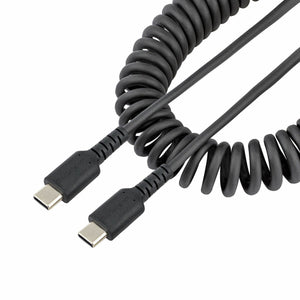 Schwarzes Startech USB-C Kabel, gewendeltes Design. - homely Family Shop