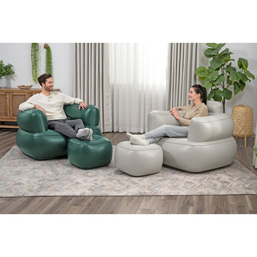 Bestway aufblasbarer Sessel mit Fußstütze in Grün und Grau - Homely Family Shop