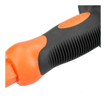 Nahaufnahme Meißel mit ergonomischem Griff. Schwarz-orange, 19 x 250 mm.